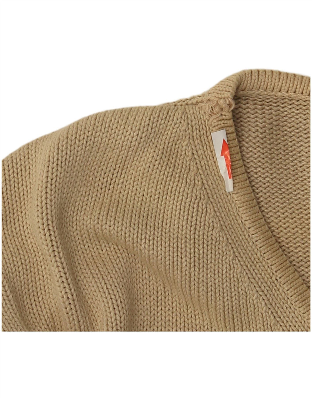 Męski sweter Massimo Dutti z dekoltem w kształcie litery V, duży, beżowy, bawełniany
