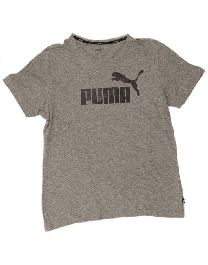 Męska koszulka z grafiką Puma, duża, szara