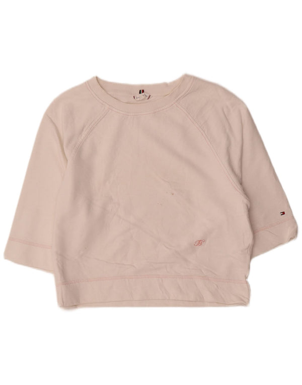 Damska bluza z rękawem 3/4 Tommy Hilfiger UK 14, średnia biel