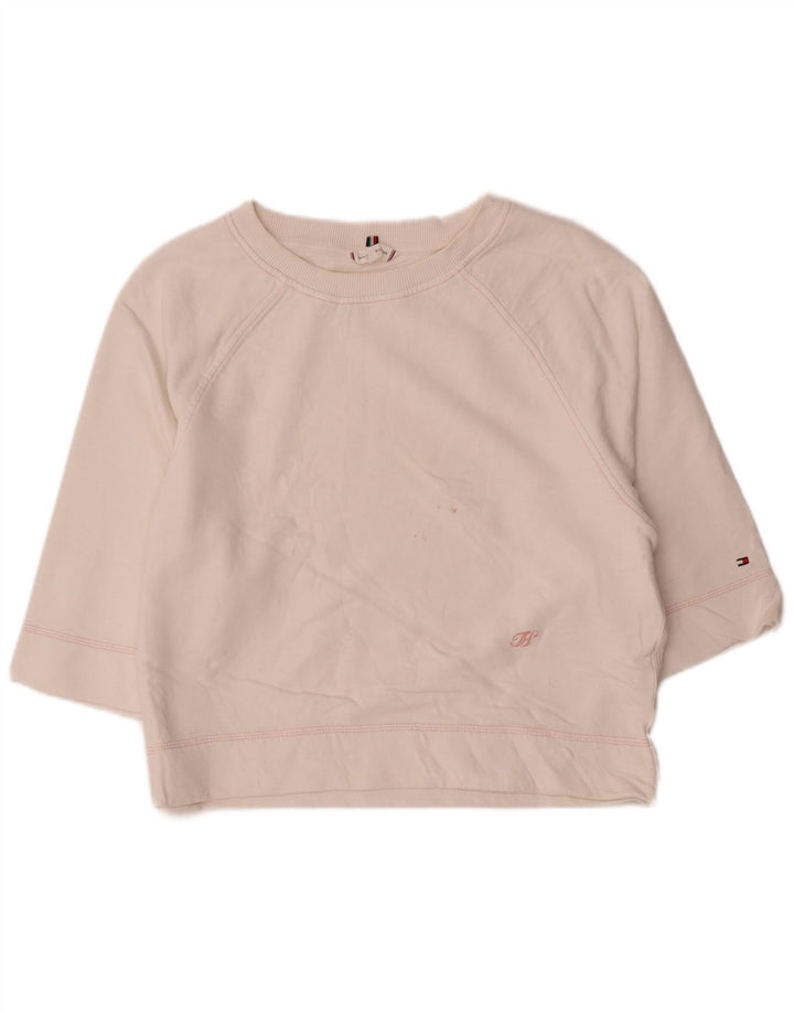 Damska bluza z rękawem 3/4 Tommy Hilfiger UK 14, średnia biel