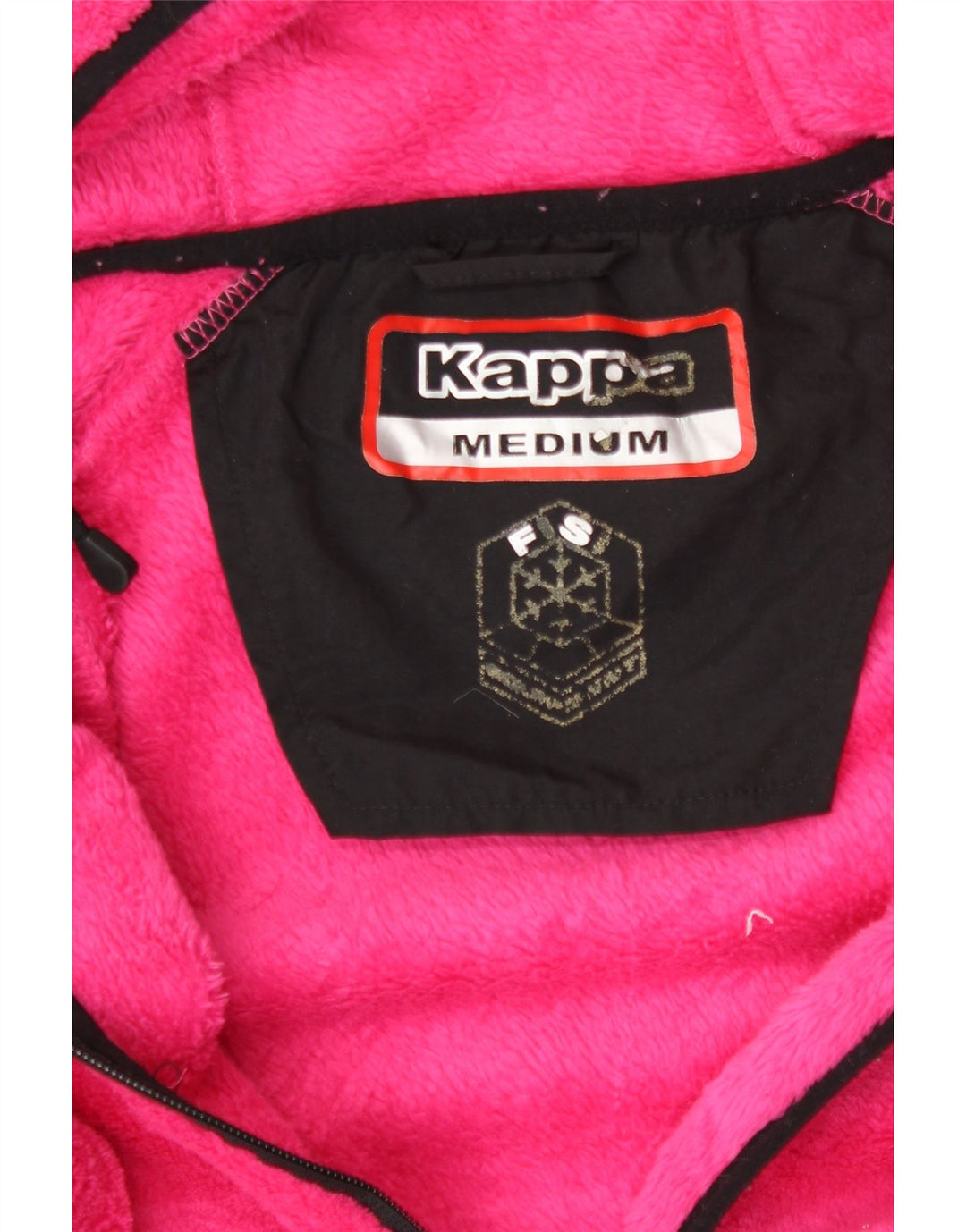 KAPPA Womens Hooded Fleece Jacket UK 12 Medium Pink Vintage Kappa and Second-Hand Kappa from Messina Hembry 
