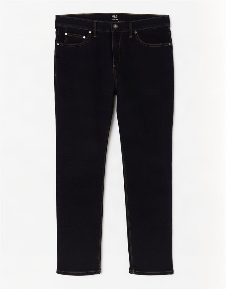 Marks & Spencer Męskie jeansy slim W36 L29 Granatowe, bawełniane