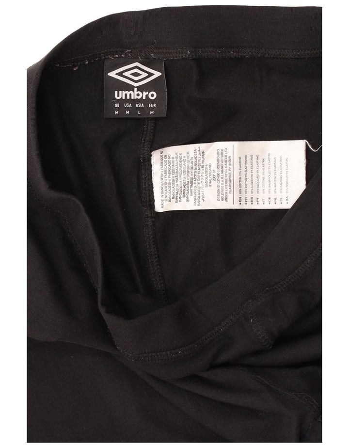 Damskie legginsy UMBRO Crop Graphic UK 12, średnia czarna bawełna
