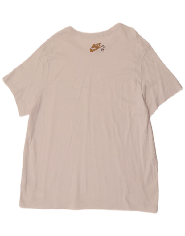 Męski T-shirt z grafiką Nike, 2XL, biała bawełna