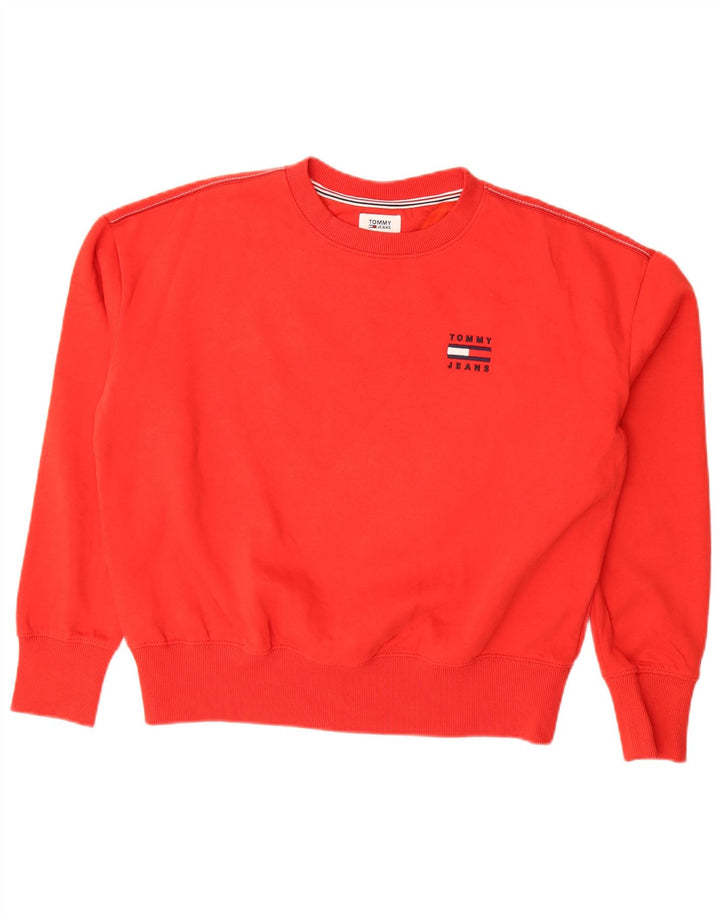 Damska bluza oversize Tommy Hilfiger UK 10 Small Red Cotton