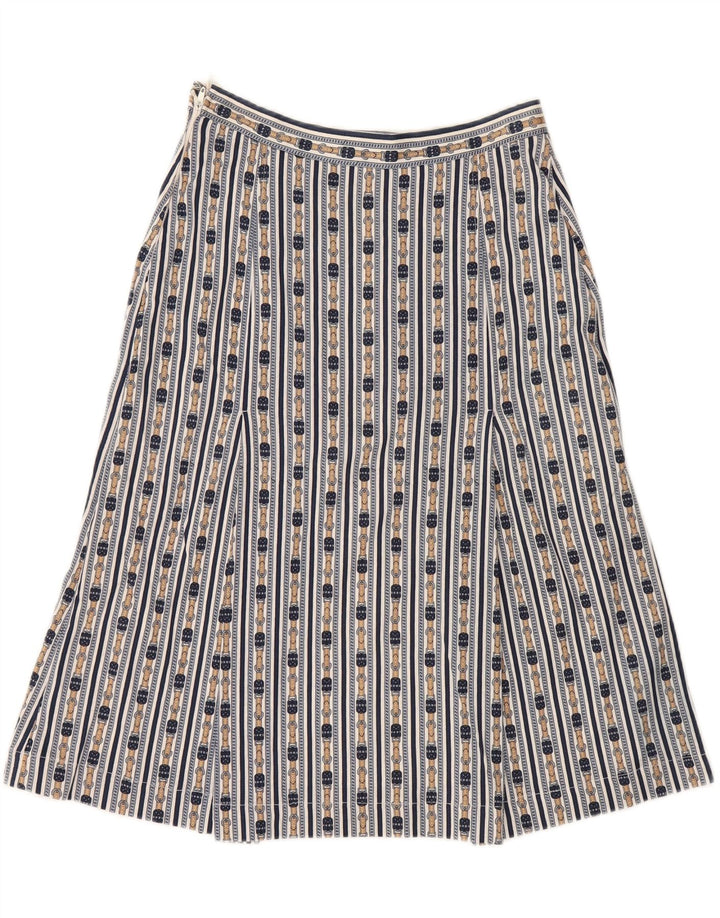 VINTAGE Womens Abstract Pattern A-Line Skirt W26 Small Navy Blue Vintage Vintage and Second-Hand Vintage from Messina Hembry 