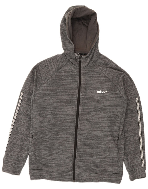Damska bluza z kapturem i zamkiem Adidas UK 20/22 XL Szara, nakrapiana bawełna