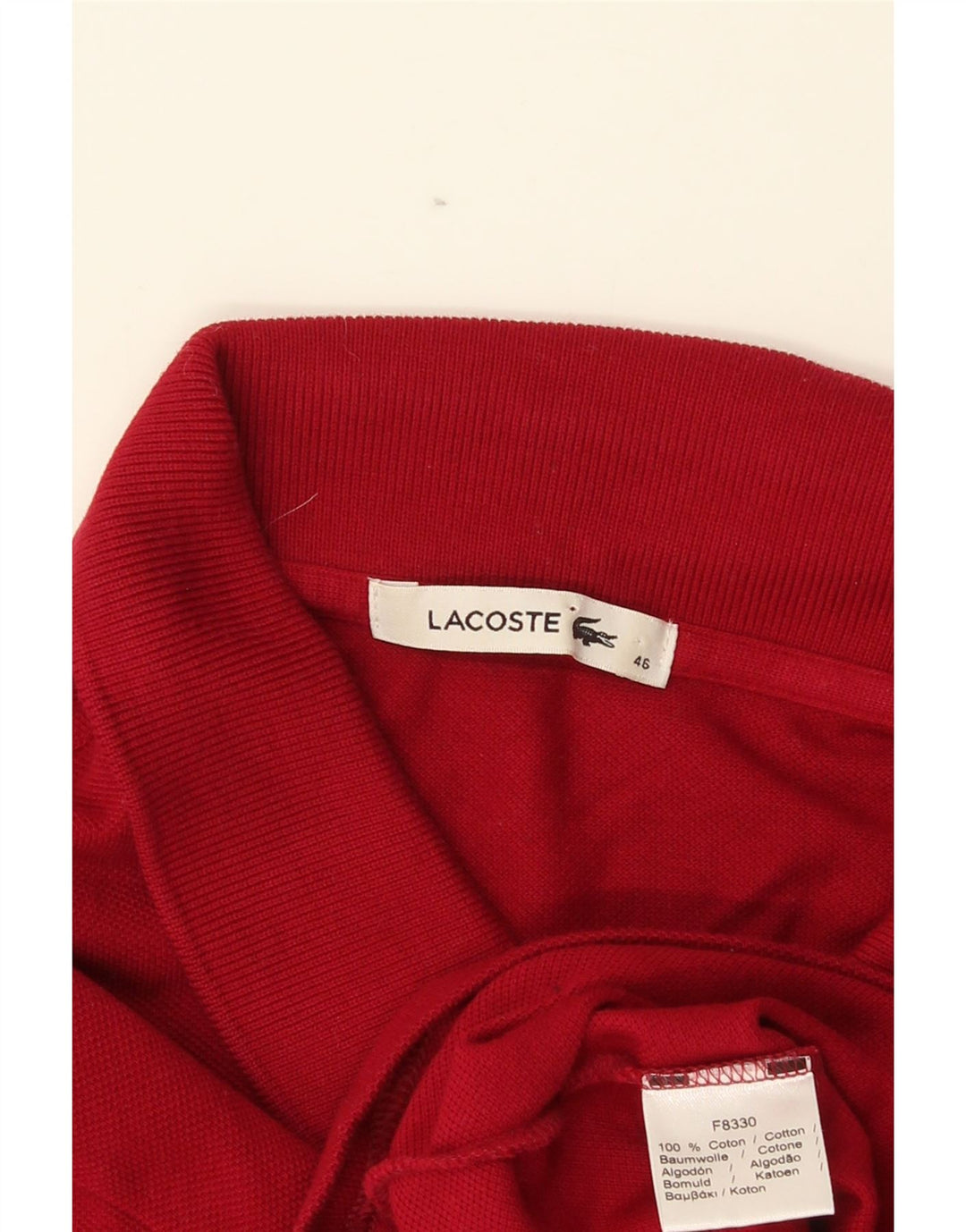 Damska koszulka polo Lacoste rozmiar 46 XL, czerwona, bawełniana