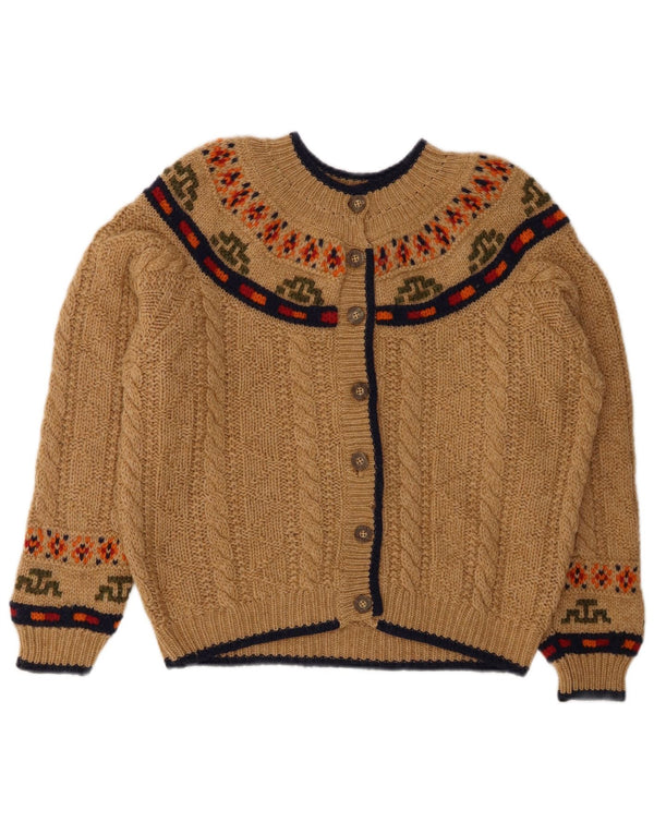 Sweter damski BENETTON UK 14 Large Beżowy Fair Isle