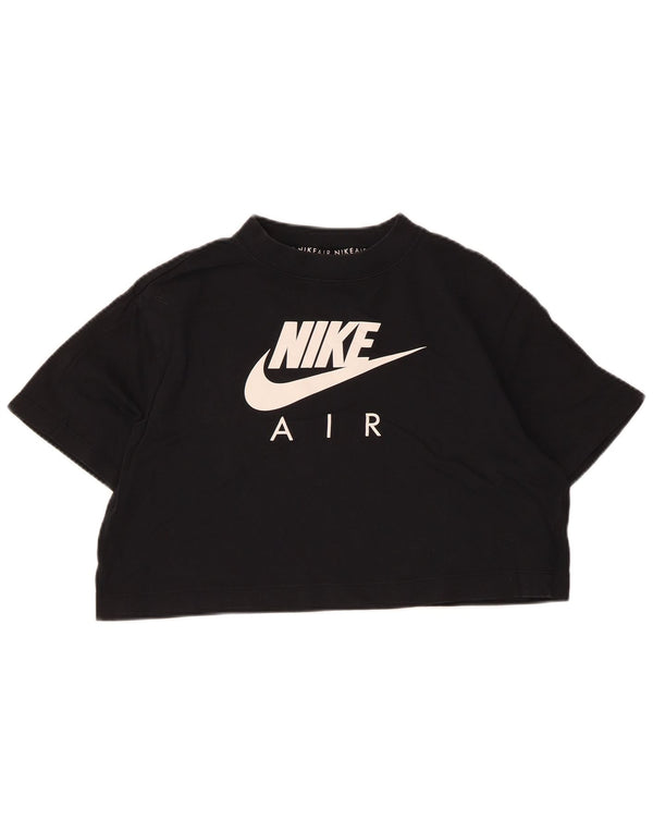 Damski T-shirt Nike Crop Oversize Graphic Top UK 6 XS Czarny
