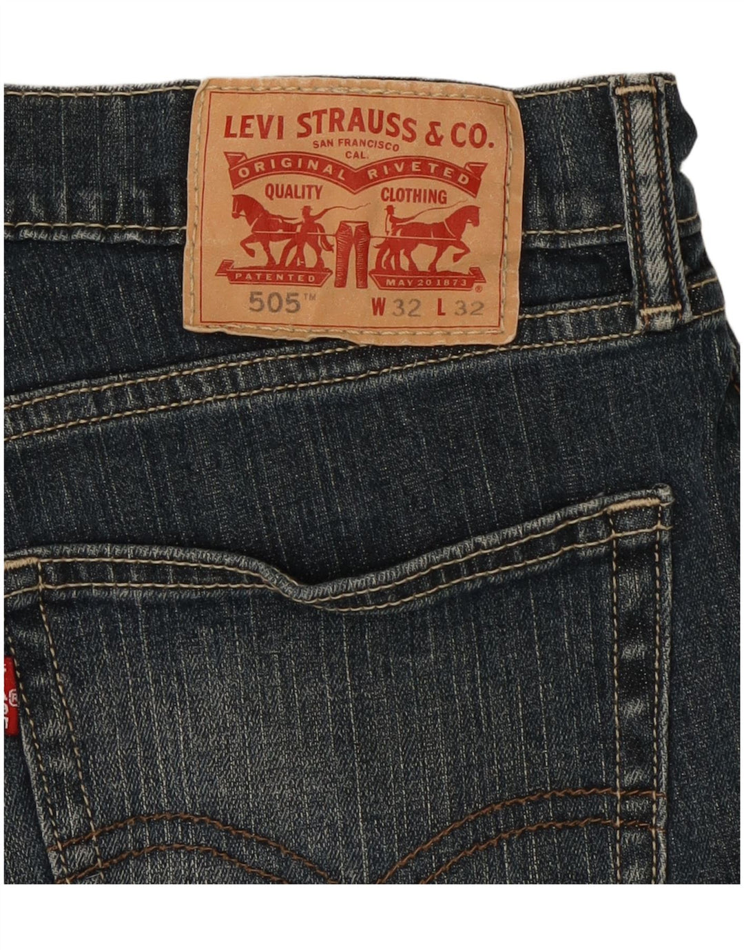 Męskie jeansy Levi's 505 Straight W32 L32 Niebieskie bawełniane