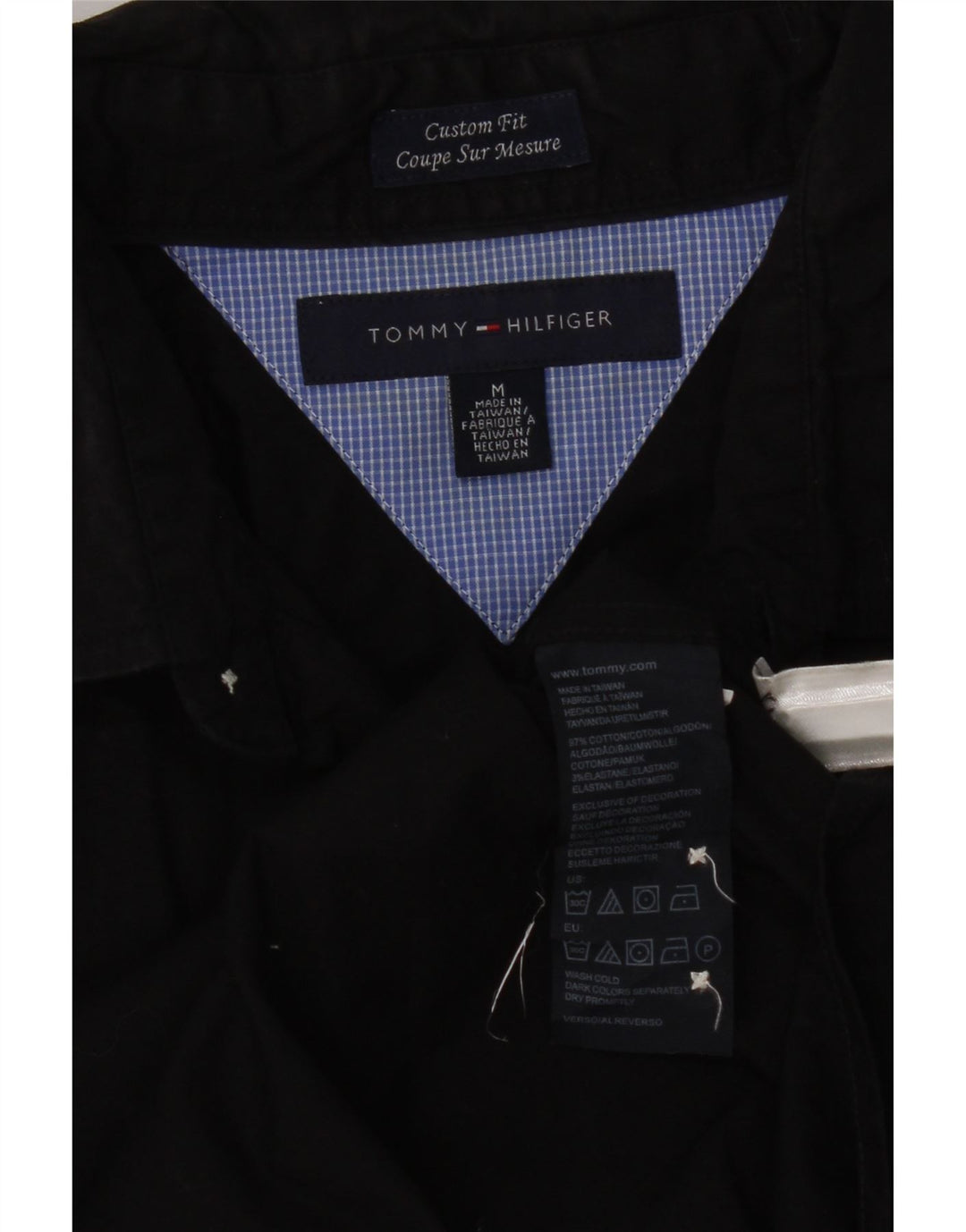 Męska koszula o dopasowanym kroju Tommy Hilfiger, średnia czarna, bawełniana