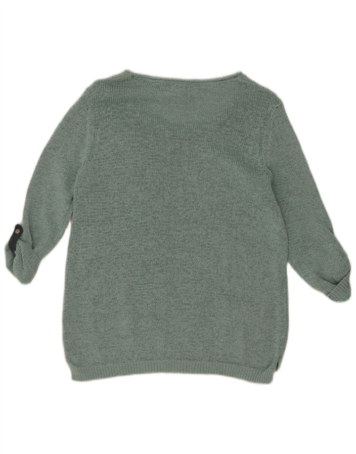 Damski sweter z rękawem 3/4 White Stuff i dekoltem w łódkę, UK 12, średni zielony