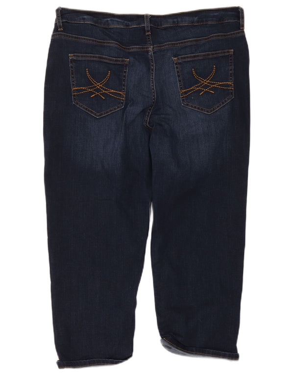 Marks & Spencer Damskie Jeansy Capri UK 16 Duże W38 L20 Granatowe Bawełniane