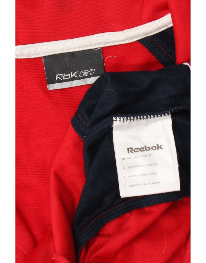 Damska kurtka dresowa Reebok UK 14, poliester w kolorze średniej czerwieni