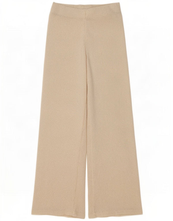 Damskie dzianinowe spodnie Zara UK 8 Small W26 L28 Beżowy poliester