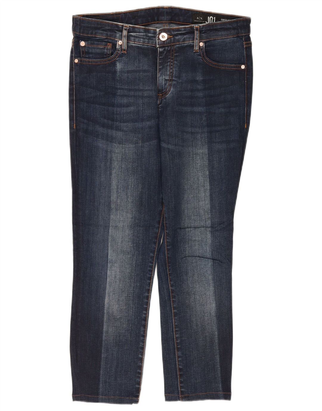 ARMANI EXCHANGE Damskie J01 Crop Super Skinny Jeans W29 L23 Granatowe