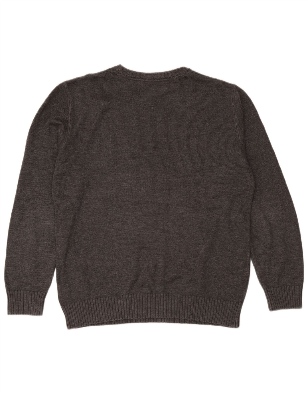 Crew Clothing Męski sweter z dekoltem w serek, średnioszary, bawełniany