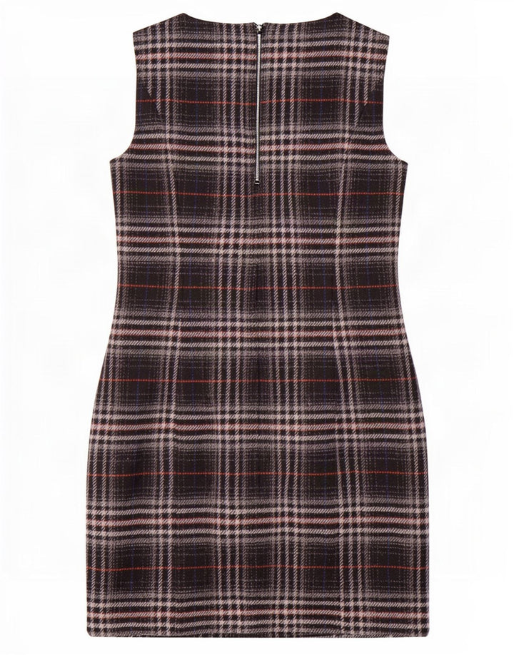 Marks & Spencer Damska sukienka typu shift bez rękawów UK 12, średnia, czarna krata