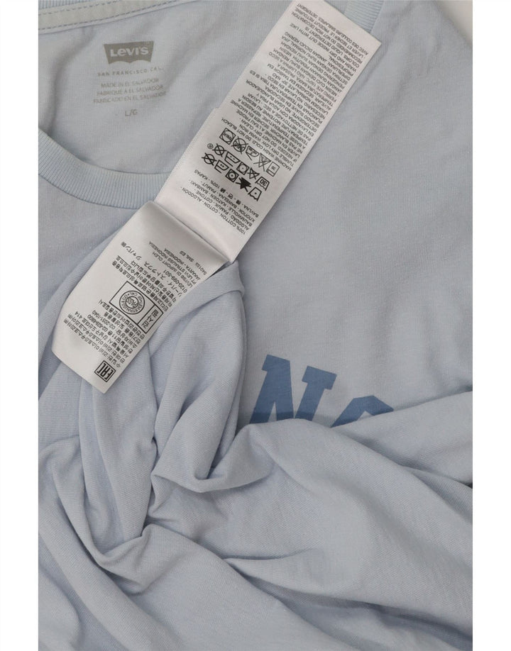 Męski T-shirt z grafiką Levi's, duży, niebieski, bawełniany