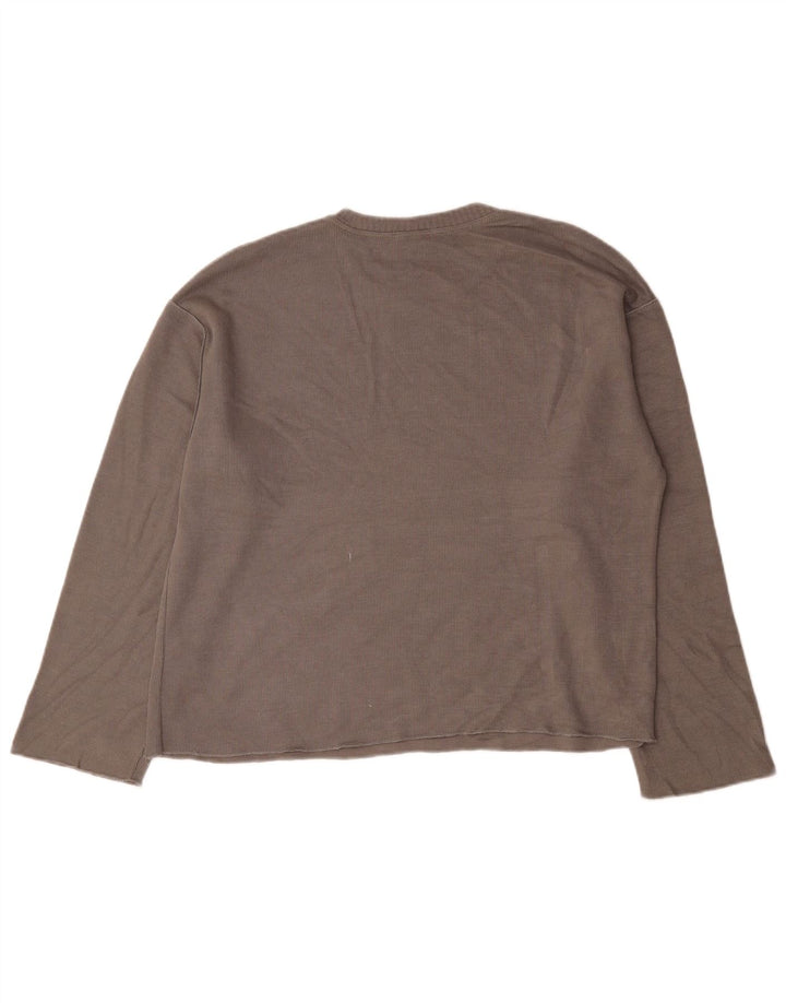 Damski top oversize z długim rękawem Zara UK 14, średni brąz