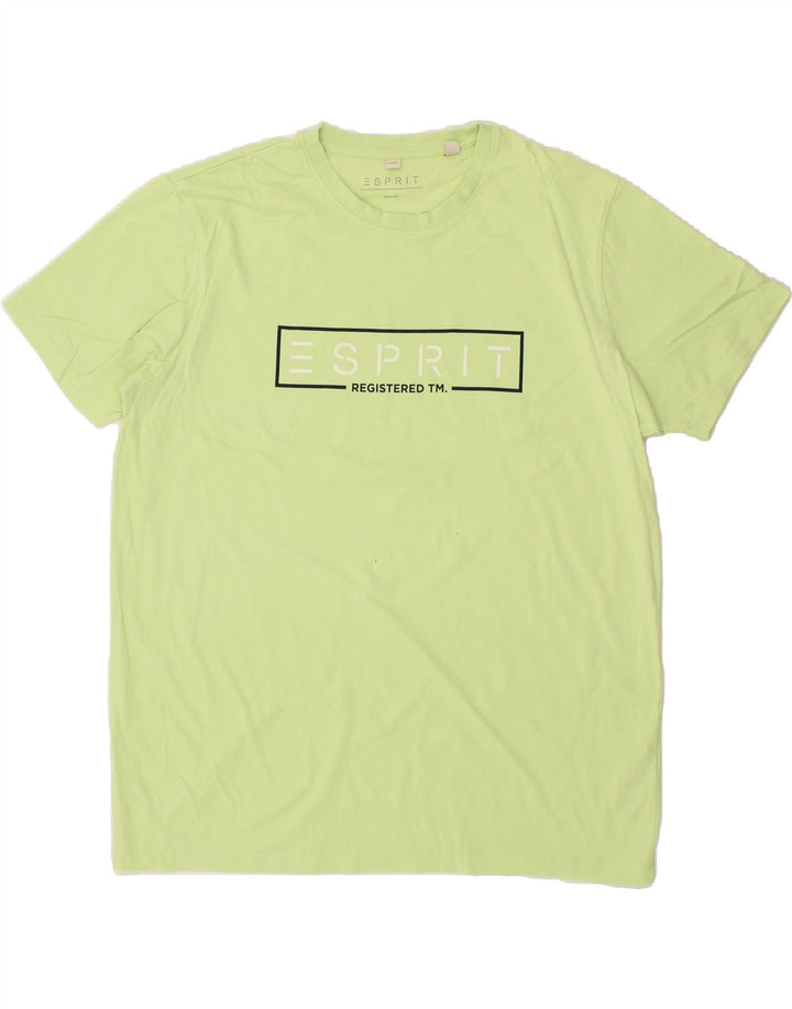 ESPRIT Mens Regular Graphic T-Shirt Top Large Green Cotton Vintage Esprit and Second-Hand Esprit from Messina Hembry 