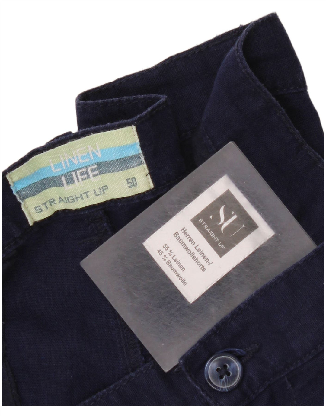 Męskie spodenki chino w stylu vintage IT 50 Large W36 granatowe lniane