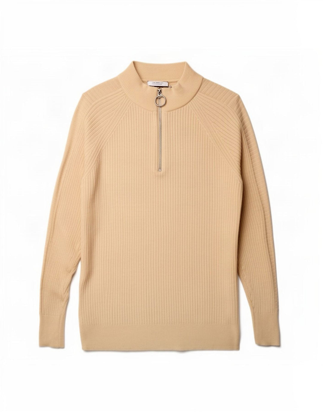 Marks & Spencer Damski sweter oversize z zamkiem błyskawicznym, UK 10, mały, beżowy