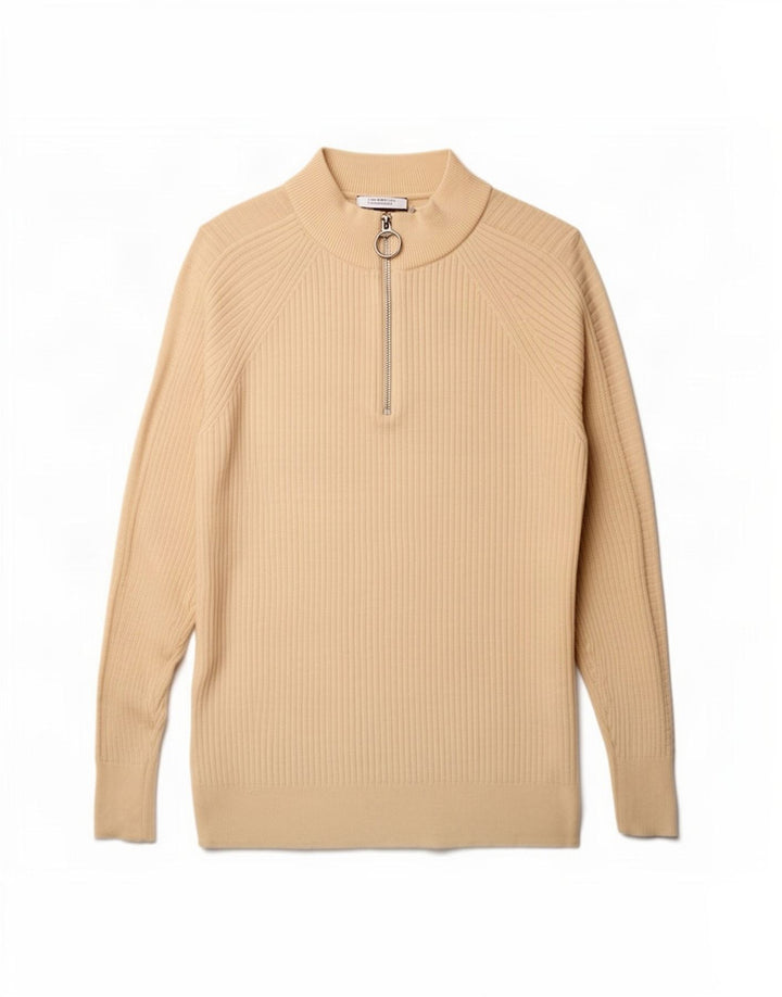 Marks & Spencer Damski sweter oversize z zamkiem błyskawicznym, UK 10, mały, beżowy