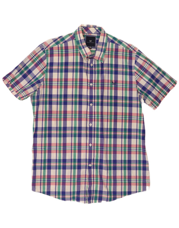 Crew Clothing Męska koszula z krótkim rękawem 2XL, wielobarwna, bawełniana krata