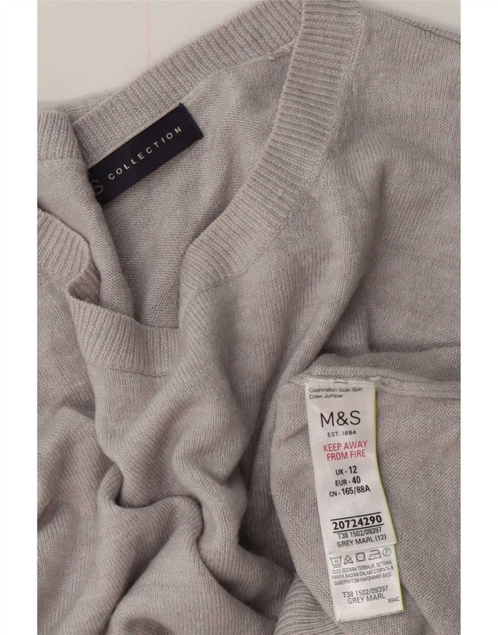 Sweter damski Marks & Spencer z okrągłym dekoltem, UK 12, średni szary