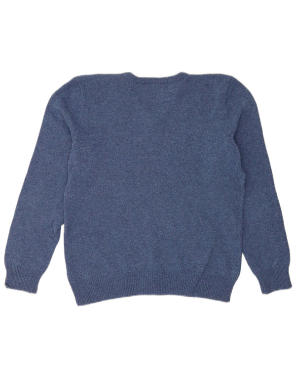 Polo Ralph Lauren Womens V-Neck Jumper Sweater UK 14 Medium Blue