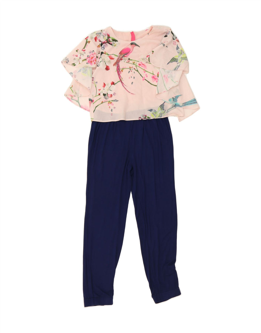 TED BAKER Girls Jumpsuit 10-11 Years Navy Blue Colourblock Polyester Vintage Ted Baker and Second-Hand Ted Baker from Messina Hembry 