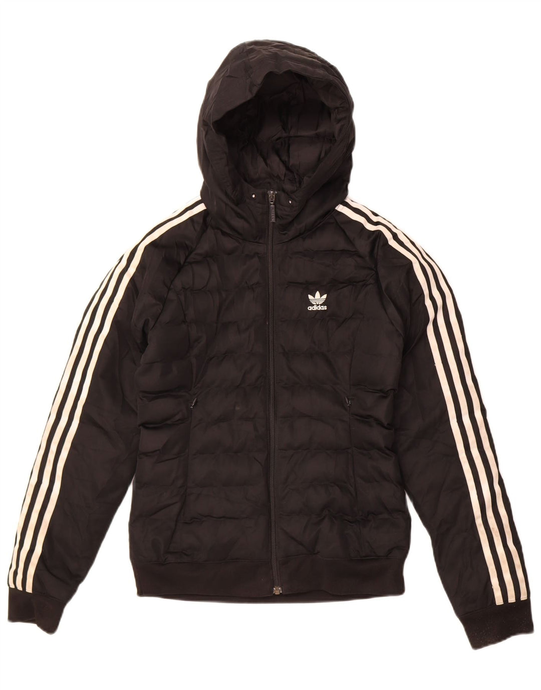 Damska wyściełana kurtka z kapturem Adidas UK 6 XS Czarny poliester