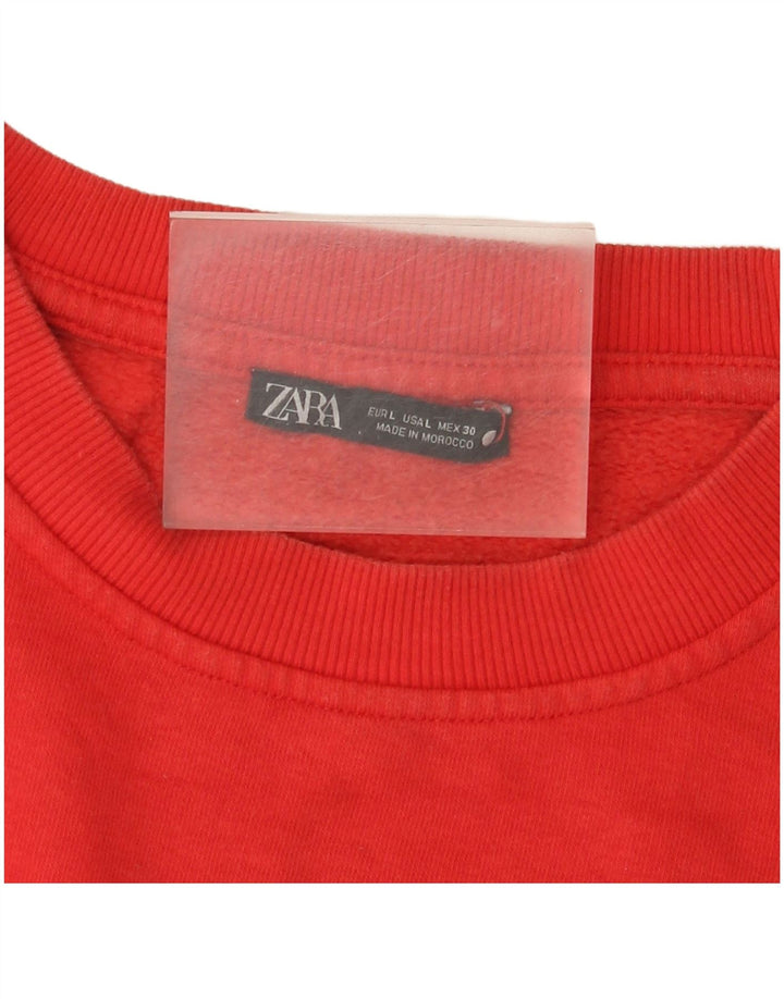 Sweter damski Zara UK 16, duży, czerwony