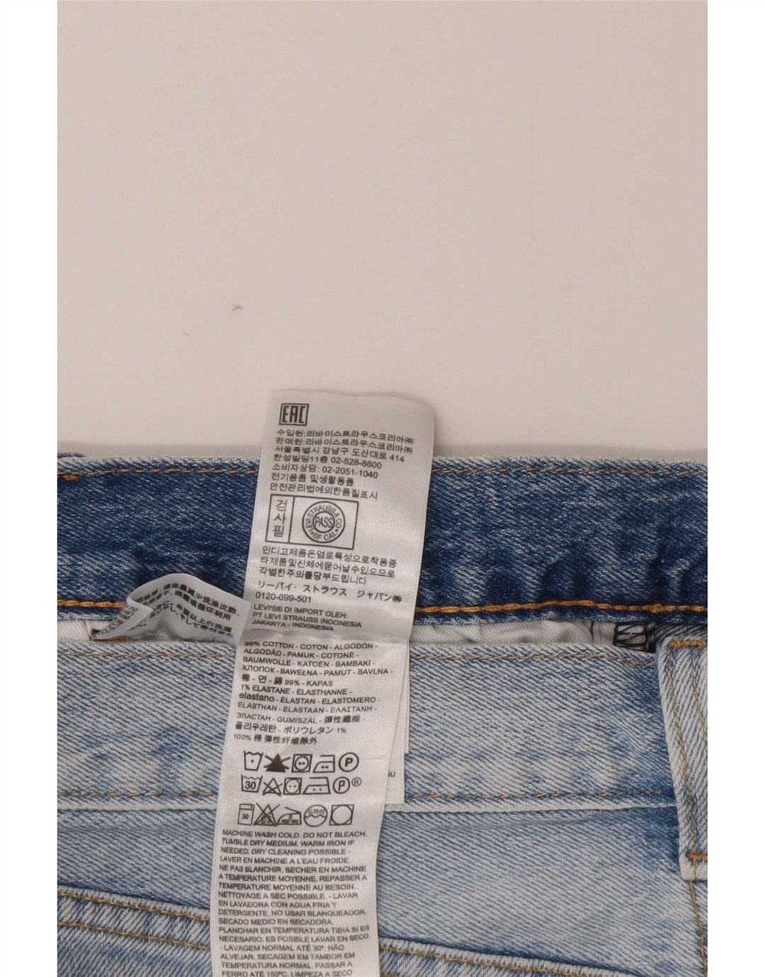 Męskie spodenki jeansowe Levi's 501 W31 Średnioniebieskie, bawełniane