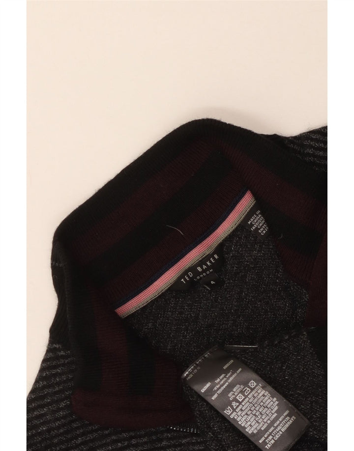 Damski sweter Ted Baker z zamkiem błyskawicznym, rozmiar 4, duży, szary, wełniany
