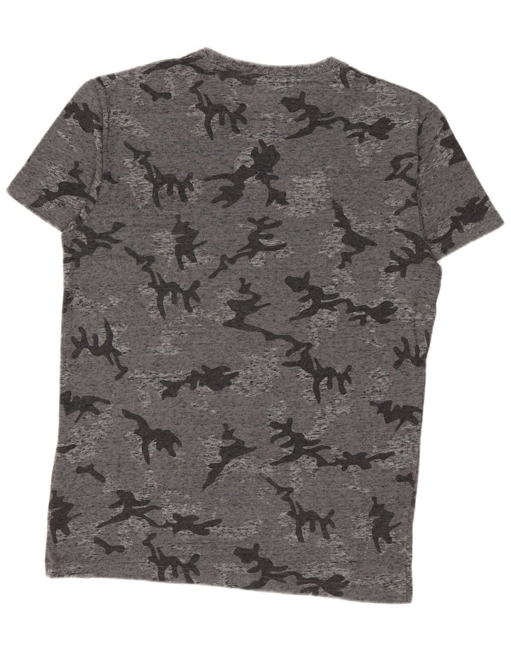 T-shirt męski Superdry, mały, szary, bawełniany w kamuflaż