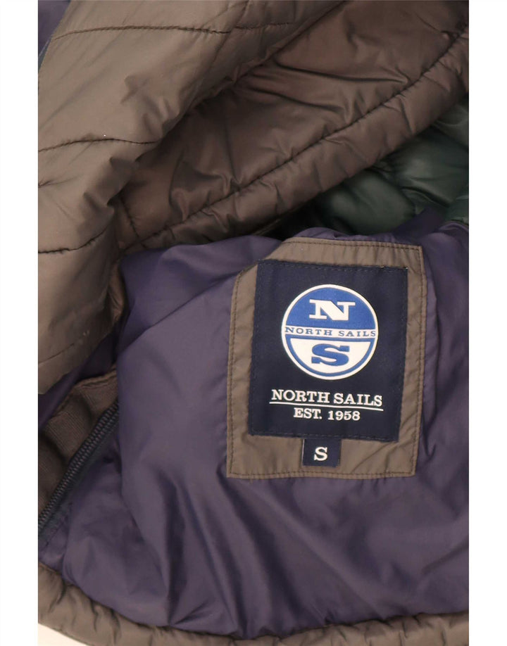 Męska wyściełana kurtka z kapturem North Sails UK 36 Small, szary nylon