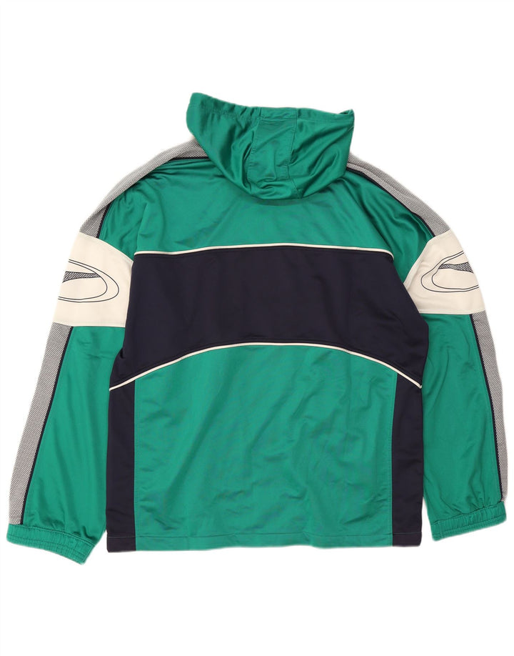 Męski dres Puma z kapturem i grafiką, XL, zielony, z blokami kolorów, poliester