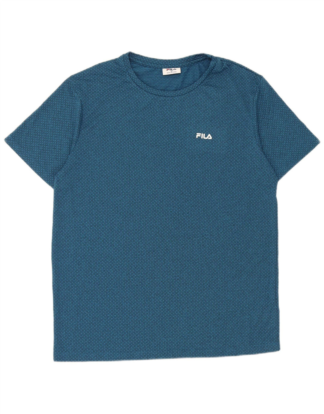 T-shirt męski Fila Top, średni niebieski, poliester w cętki