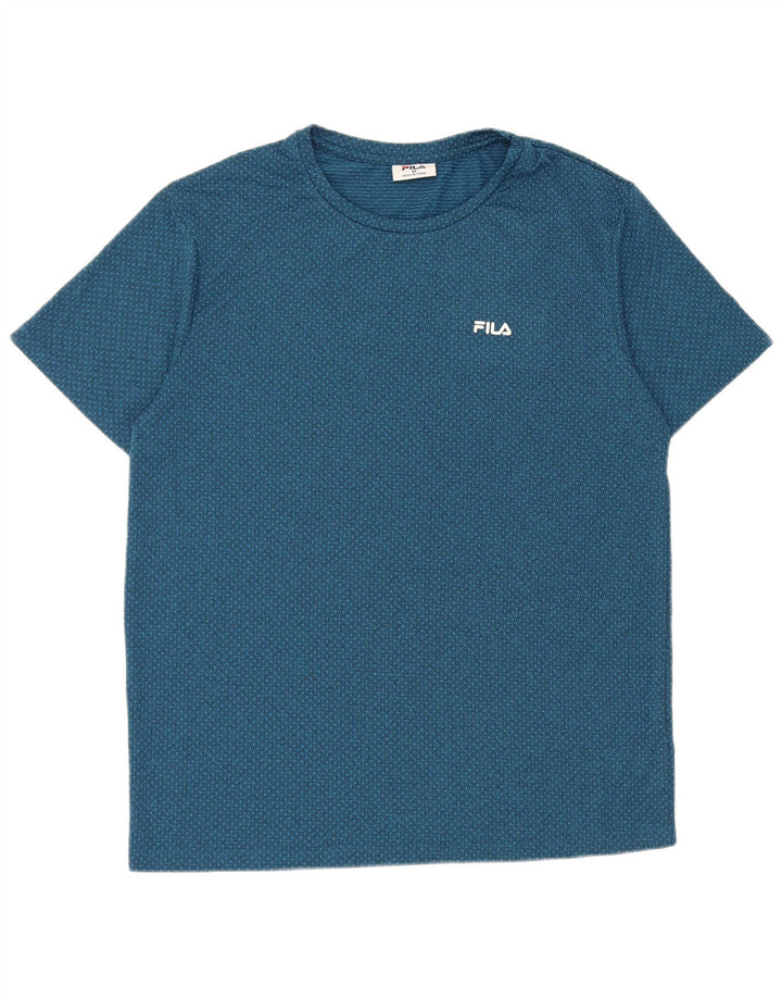 T-shirt męski Fila Top, średni niebieski, poliester w cętki