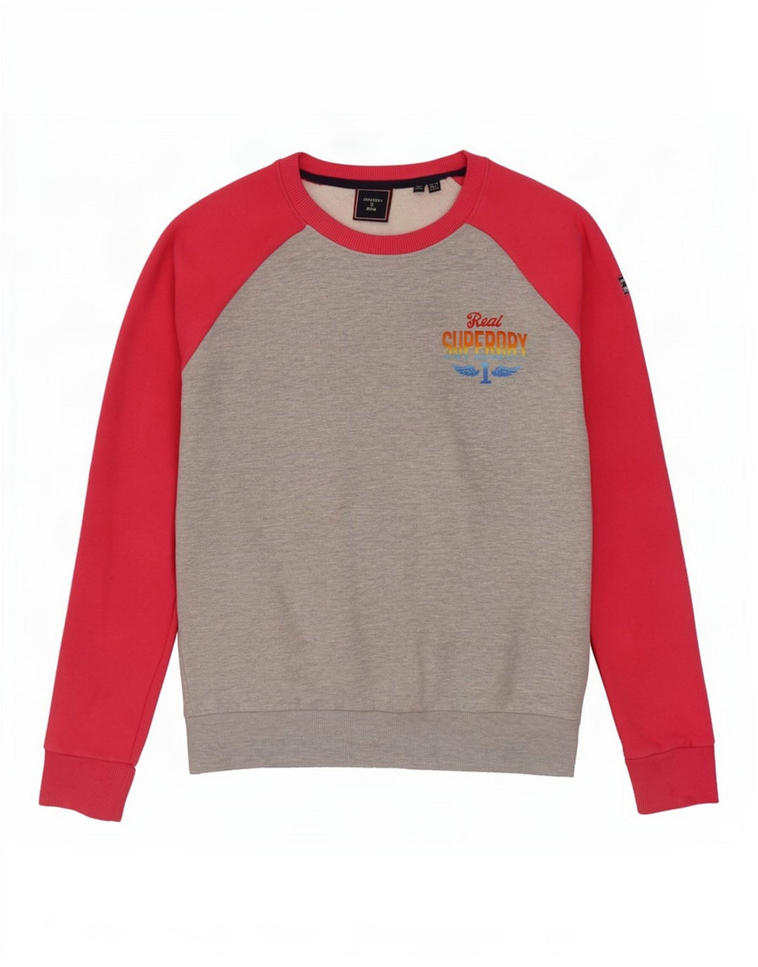 Damski sweter oversize Superdry UK 10, mały, szary, z blokami kolorów