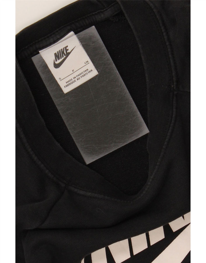 NIKE Womens Oversized Graphic Sweatshirt Jumper UK 10 Small Black Cotton Vintage Nike and Second-Hand Nike from Messina Hembry 