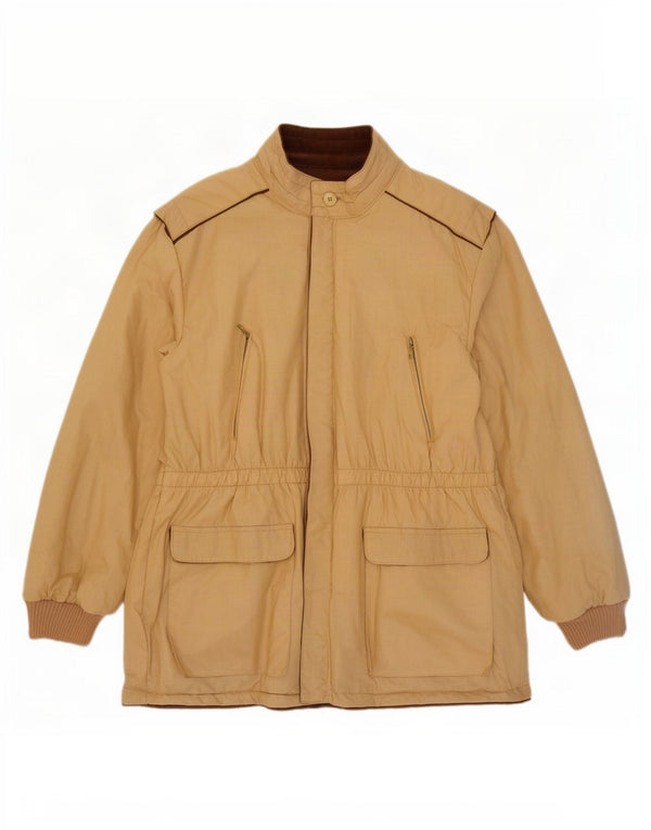 Dwustronny sztruksowy płaszcz wiatrówka damski w stylu vintage IT 52 XL Beżowa bawełna