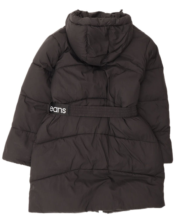 Damski płaszcz z kapturem Calvin Klein Jeans Graphic UK 16, duży, czarny