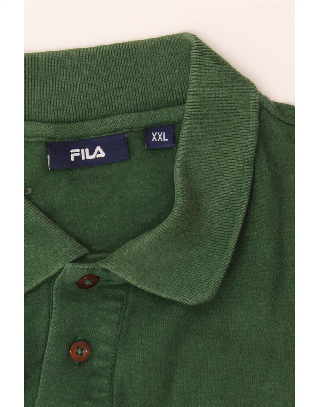 FILA Mens Polo Shirt 2XL Green Cotton Vintage Fila and Second-Hand Fila from Messina Hembry 