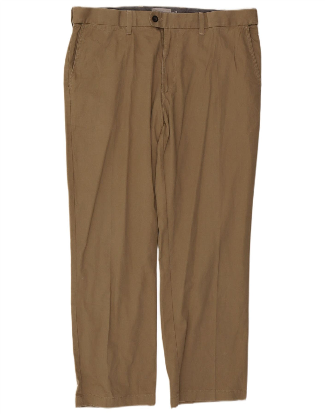 Marks & Spencer Męskie proste spodnie garniturowe W38 L29, bawełna khaki