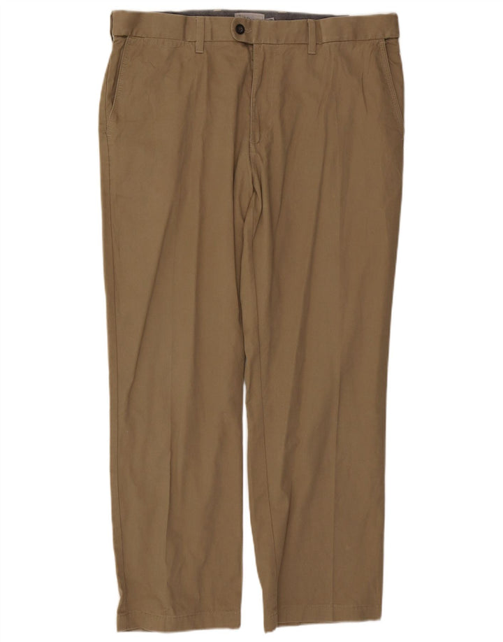 Marks & Spencer Męskie proste spodnie garniturowe W38 L29, bawełna khaki