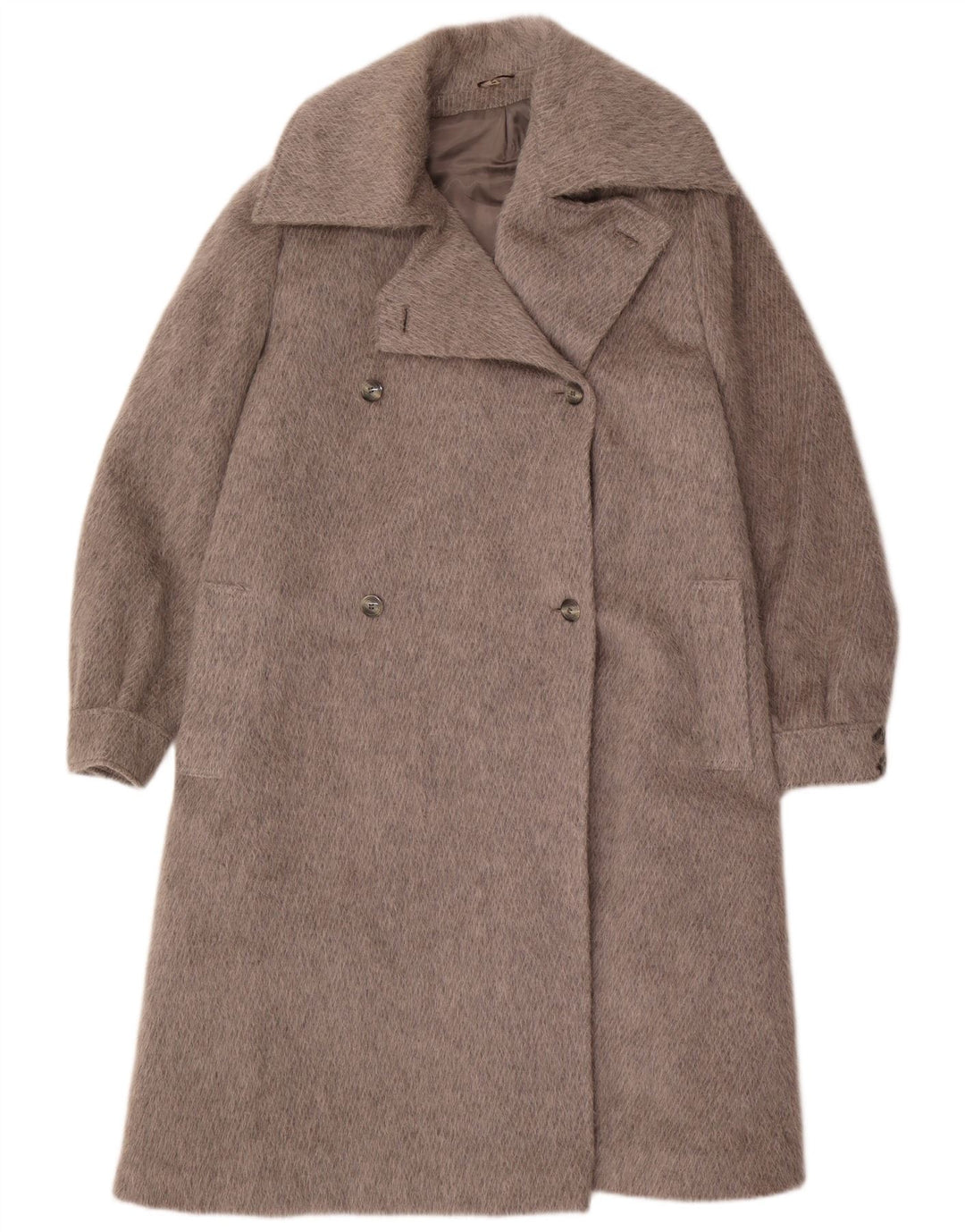 Vintage damski płaszcz dwurzędowy EU 44 XL szary